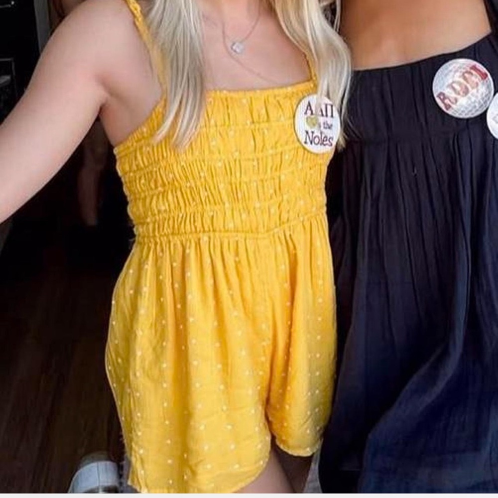 Urban Outfitters Yellow Polka Dot Romper